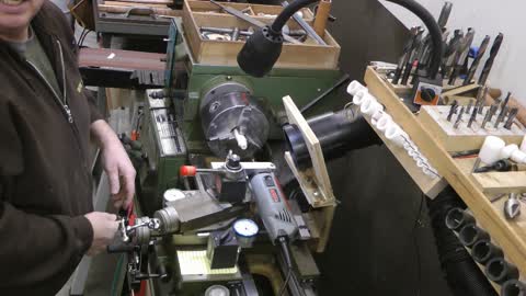 Threading the shaft collar on a Coos Cue