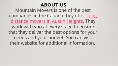 Long distance movers in Austin Heights.