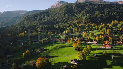 Aerial View Of An Alpine Village