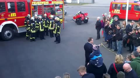 German firefighters at open house presentation