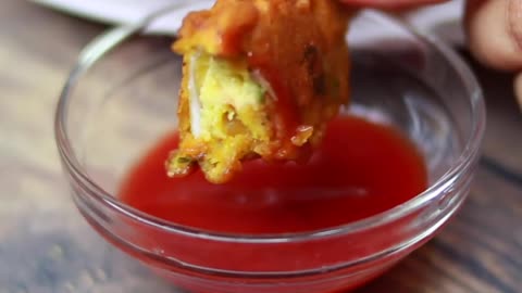 Crispy Snack Egg Recipe with Ketchup