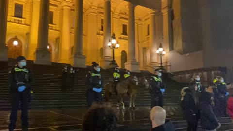 Australian Anti-lockdown protestors have arrived at the Victorian Parliament House