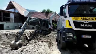 Austrian village hit by mudslide begins clean-up
