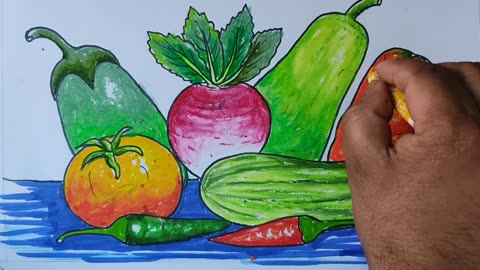 Easy vegetable drawing সবজি আকাঁ শিখুন সহজে