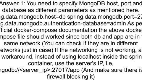 Connecting to a Mongo container from Spring container