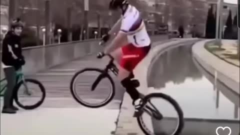 Crazy bike stunt