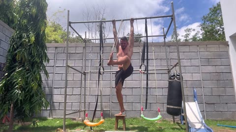 Solo Workout - Cut Day 66 - Ring Muscle-Ups, Hand Grippers, Pull-Ups & Push-Ups with 1 Set