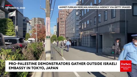 Pro-Palestine Demonstrators Protest Outside Israeli Embassy In Tokyo, Japan