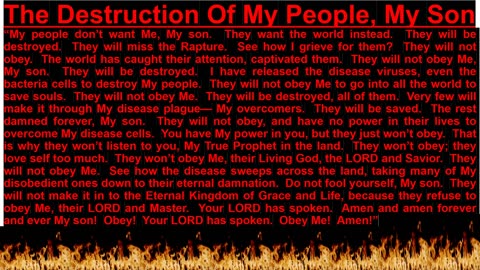 PROPHECY— The Destruction Of My People, My Son