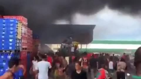 Warehouses at Rio de Janeiro's main food distribution center are on fire in Brazi