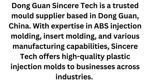 Unleashing Excellence: Dong Guan Sincere Tech - Your Trusted Mould Supplier in China