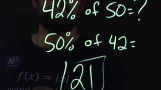 Easy Math Trick to Calculate Percents | 42% of 50 | Minute Math Tricks Part 134 #shorts