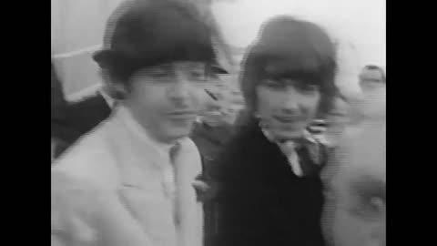Paul McCartney on 31 Aug., 1966 - The Beatles Return Home from final U.S. Tour, newsreel footage