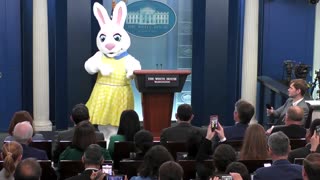 CRINGE ALERT: Easter Bunny Visits WH Briefing Room, Makes Everyone Uncomfortable