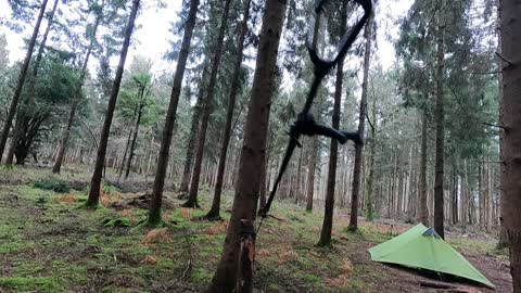 GoPro. Lightweight trekking pole tent and tarp. Woodland wildcamping