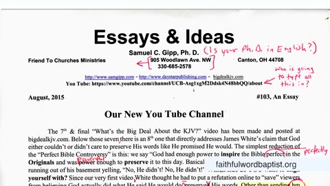 Dr. Sam Gipp, Ph.D. - English language expert | Pastor Steven Anderson Clip