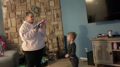 Wyatt showed Grandpa how new gun