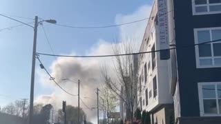 Firefighters are battling a huge metal scrap yard fire in Charlotte, North Carolina.