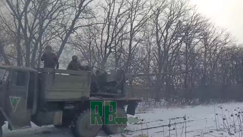 Russian ZAK S-60 anti-aircraft machine gun hits Ukrainian positions