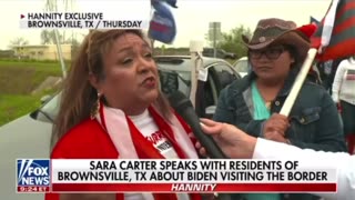 Sara Carter interviews residence of Brownsville Texas about Biden visiting the border -We are informed-we are not asleep 💥💥💥