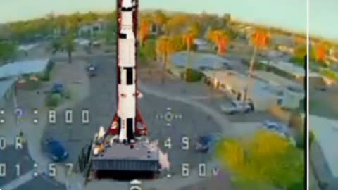 Large model rocket draws crowd short time