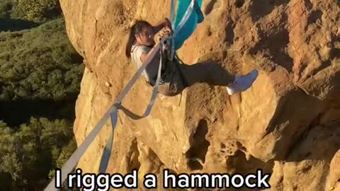 I rigged a hammock really high up from my slackline