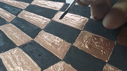 3-man chess board painted squares