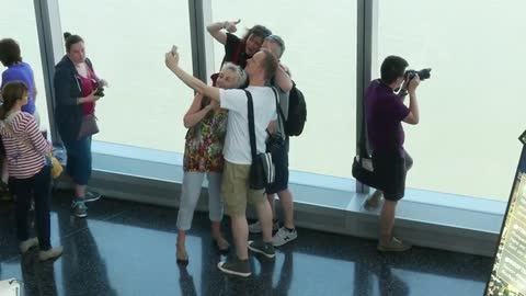 Visitors line up to see the majestic views from One World Trade Center