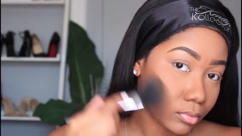 COMPLETE BLACK SKIN MAKEUP TUTORIAL FOR BEGINNERS WITH MAKEUP AND SPONGE FOUNDATION!