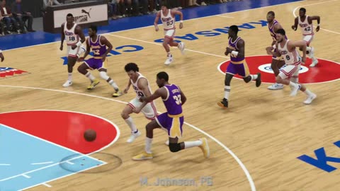 Magic Johnson bounce alley oop , NBA 2k23