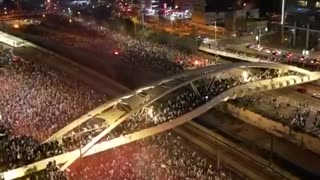 JUST IN - Massive protest in Israel after PM Netanyahu