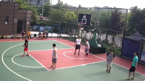 Layup turns into botched pass Street Basketball in China