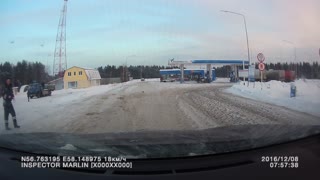 Truck Tire Explosion in Russia