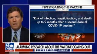 Tucker Carlson Exposed Alarming Research Vaccine mRNA The lancet report Risk of infection, hospitalization and death up to 9 months after second dose of mRNA vaccine