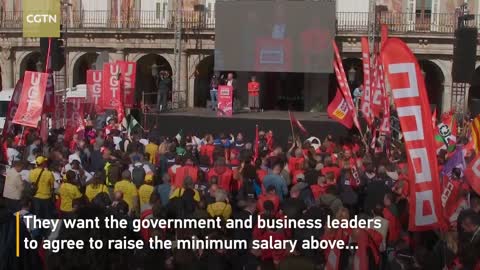 Thousands rally in Spain to demand pay hikes amid high inflation