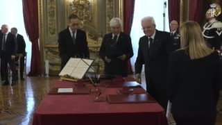 Giorgia Meloni sworn in as first woman Italian premier.