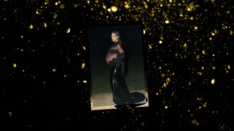 Rihanna Showing Off Huge Bare baby bump in her Revealing sheer Oscars party Black Net Gown