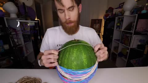 EXPLODING A WATERMELON WITH RUBBER BANDS!