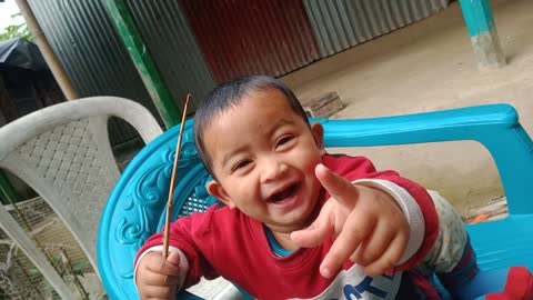 Cute baby laughing Of Bangladesh