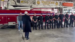 Trump taking pizzas to firefighters today in -10 conditions.