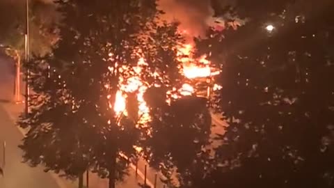 France burns for a second night as riots spread following the shooting of a 17yr old by police.