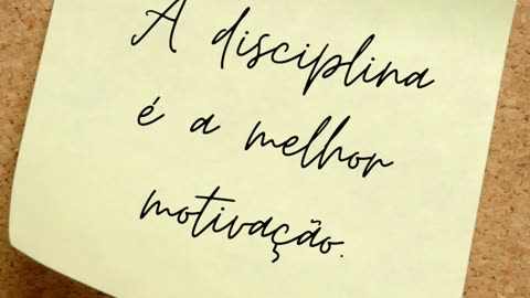 A disciplina é a melhor motivação