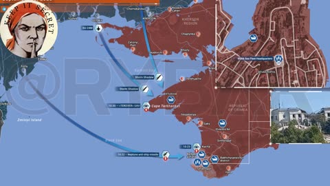 Ukraine War, Rybar Map for September 22th, 2023 Storm Shadows Strike at Crimea