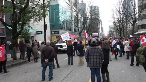Freedom Convoy Protest Rally in #Vancouver B.C. on Fed 5 2022. Politicians Are Feeling the Pinch.