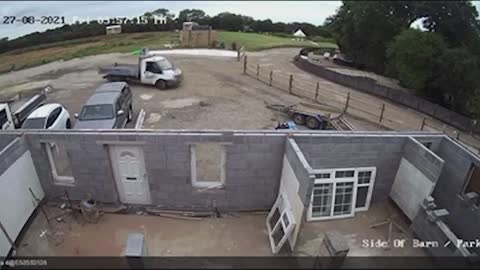Guy Got Accidentally Hit and Pushed Through a Wall as Van Brakes Malfunctions