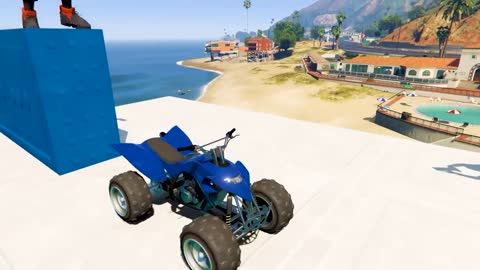 GTA V Epic New Stunt Race For Car Racing Challenge by Quad Bike, Cars and Motorcycle, Spider Shark3