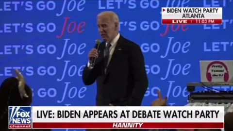 Biden appears at debate watch party