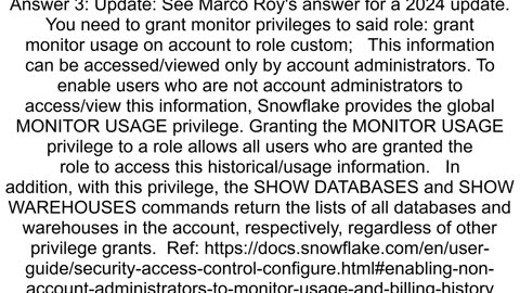 How to grant nonadmin users to see full login history in Snowflake