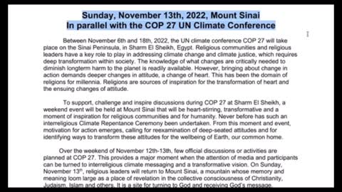 COP27: Climate Justice: 10 Universal Commandments - Mount Sinai