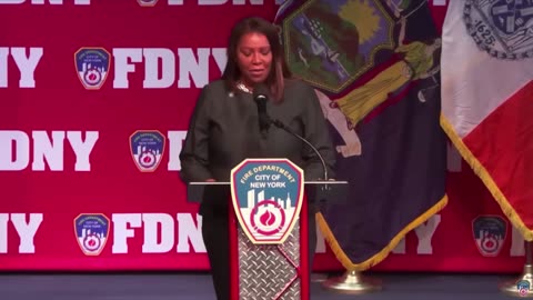 NY AG Letitia James met with chorus of boos, ‘Trump’ chants during FDNY ceremony speech
